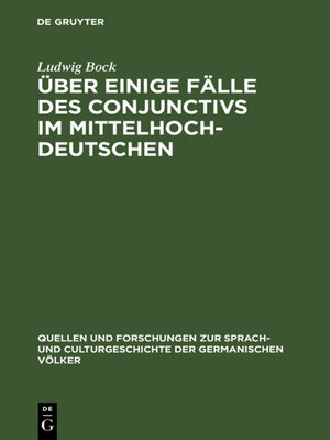 cover image of Über einige Fälle des Conjunctivs im Mittelhochdeutschen